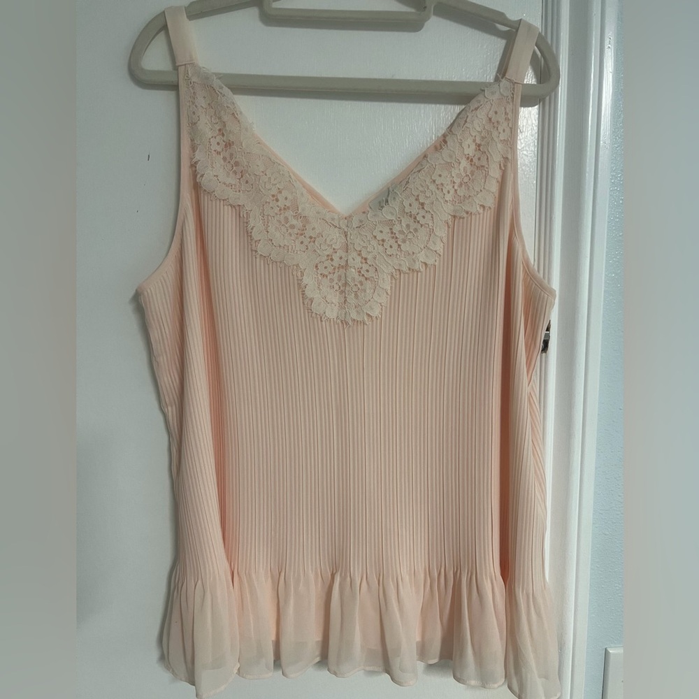 Chico's Soft Pink Lace Detail Top
